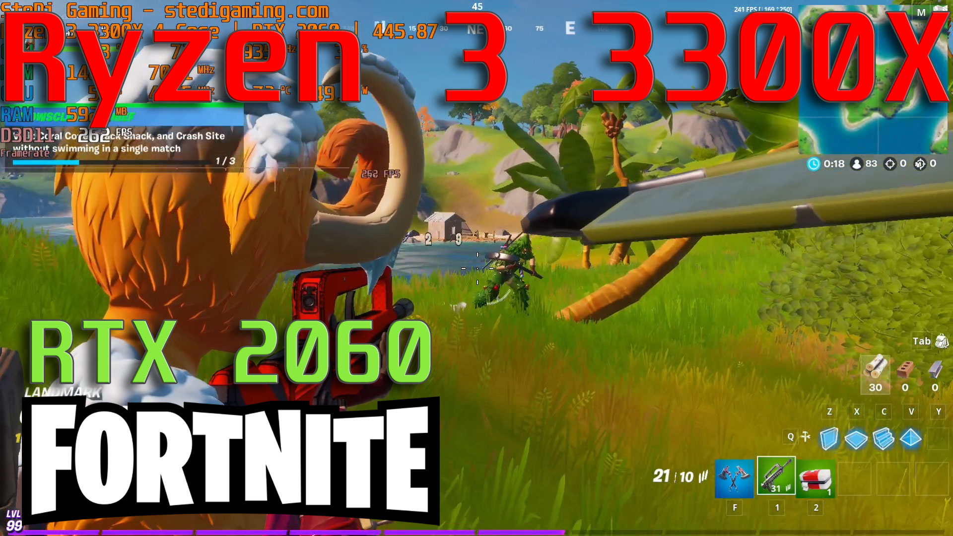 Ryzen 3 3300X Fortnite Competitive Gameplay Test With RTX 2060